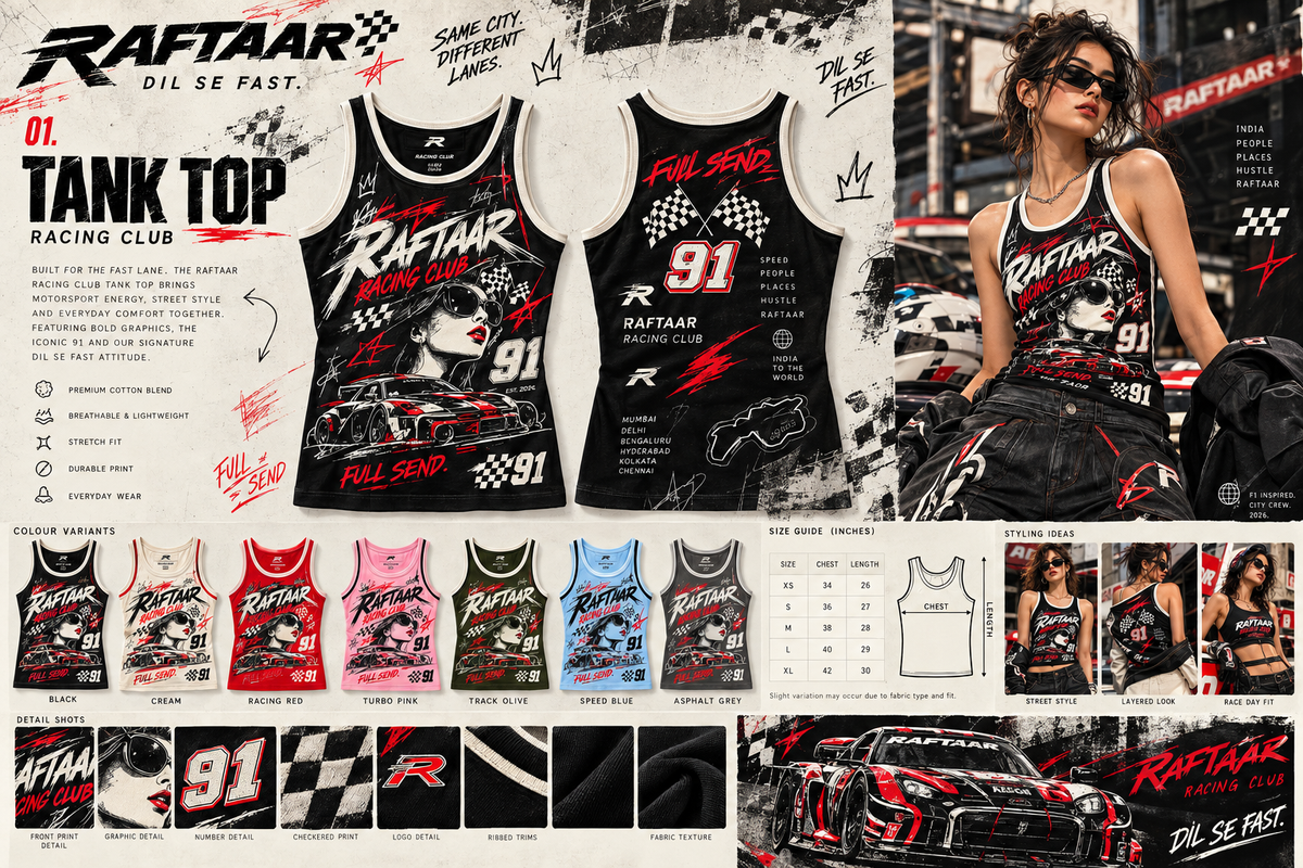 RAFTAAR Racing Club Tank Top