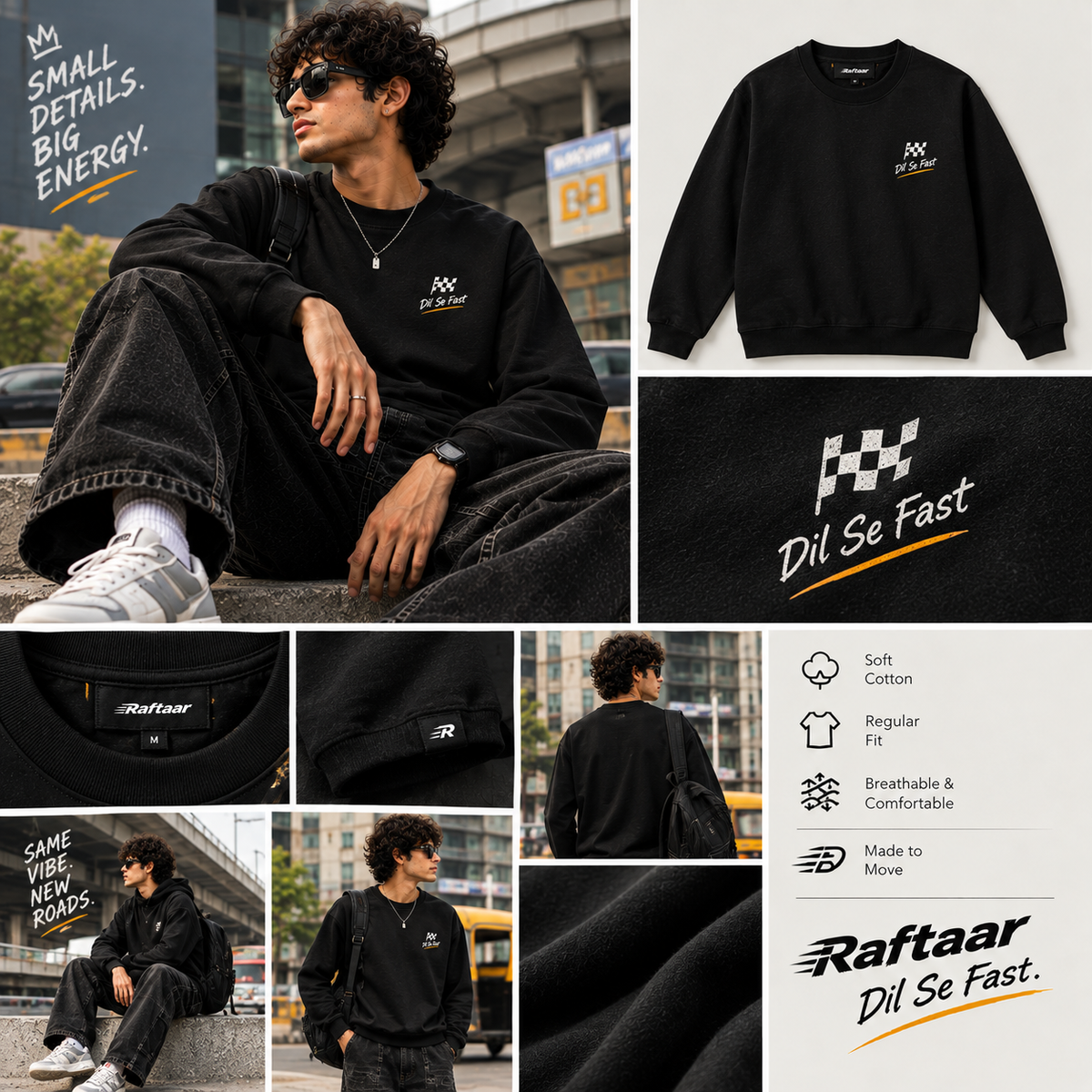 Chequered Crew Sweatshirt
